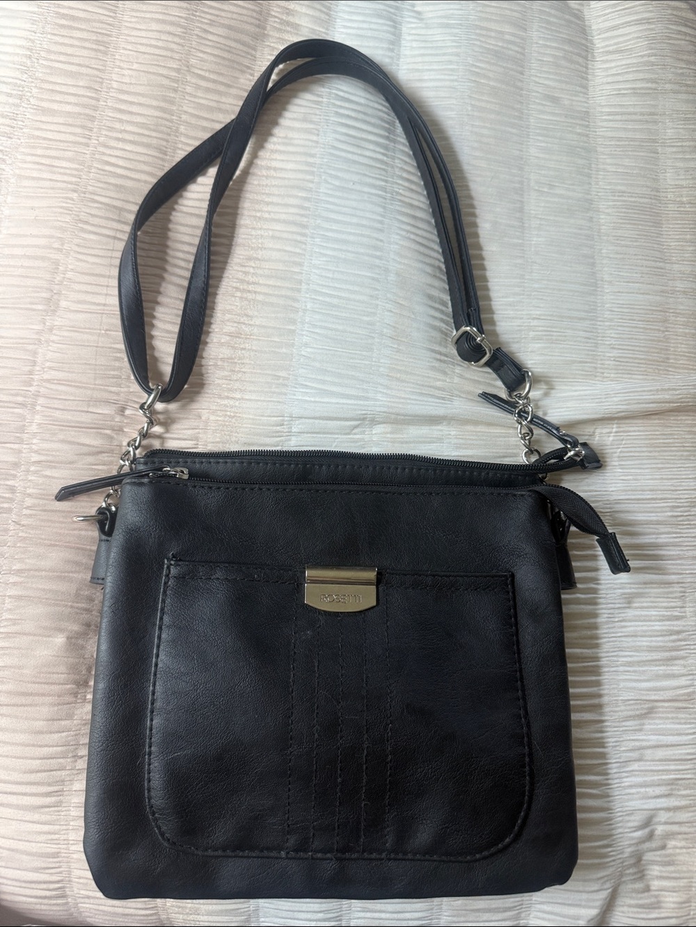 Black Roaetti Crossbody Shoulder Bag